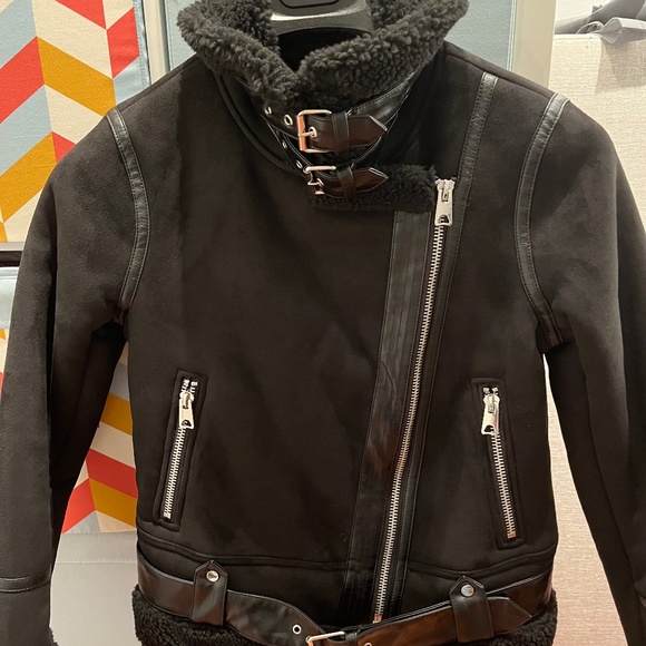 Faux suede and faux fur jacket from Zara - Picture 1 of 4